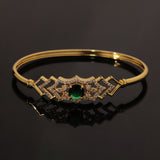 Sparkling Elegance Emerald Radiance Gold CZ Bracelet