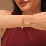 Sparkling Elegance Lattice American Diamond Glow Cz Bracelet