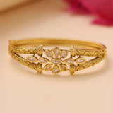 Gold Elegance Regal Petal Kundan Bracelet