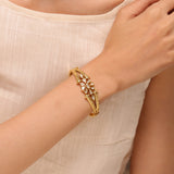 Gold Elegance Regal Petal Kundan Bracelet
