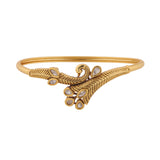 Gold Elegance Peacock Grace Kundan Bracelet