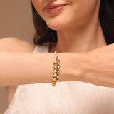 Gold Elegance Royal Dewdrop Kundan Bracelet
