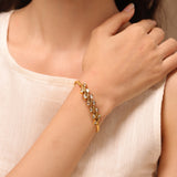 Gold Elegance Royal Dewdrop Kundan Bracelet