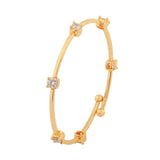 Sparkling Elegance Golden Whisper American Diamond Cz Bracelet