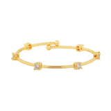 Sparkling Elegance Golden Whisper American Diamond Cz Bracelet