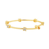 Sparkling Elegance Golden Whisper American Diamond Cz Bracelet