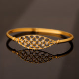 Sparkling Elegance Golden Lattice American Diamond Cz Bracelet