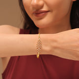 Sparkling Elegance Golden Lattice American Diamond Cz Bracelet