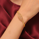 Sparkling Elegance Golden Lattice American Diamond Cz Bracelet