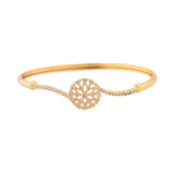 Sparkling Elegance Golden Bloom American Diamond Cz Bracelet