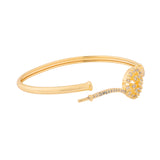 Sparkling Elegance Golden Bloom American Diamond Cz Bracelet
