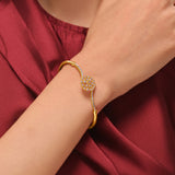 Sparkling Elegance Golden Bloom American Diamond Cz Bracelet