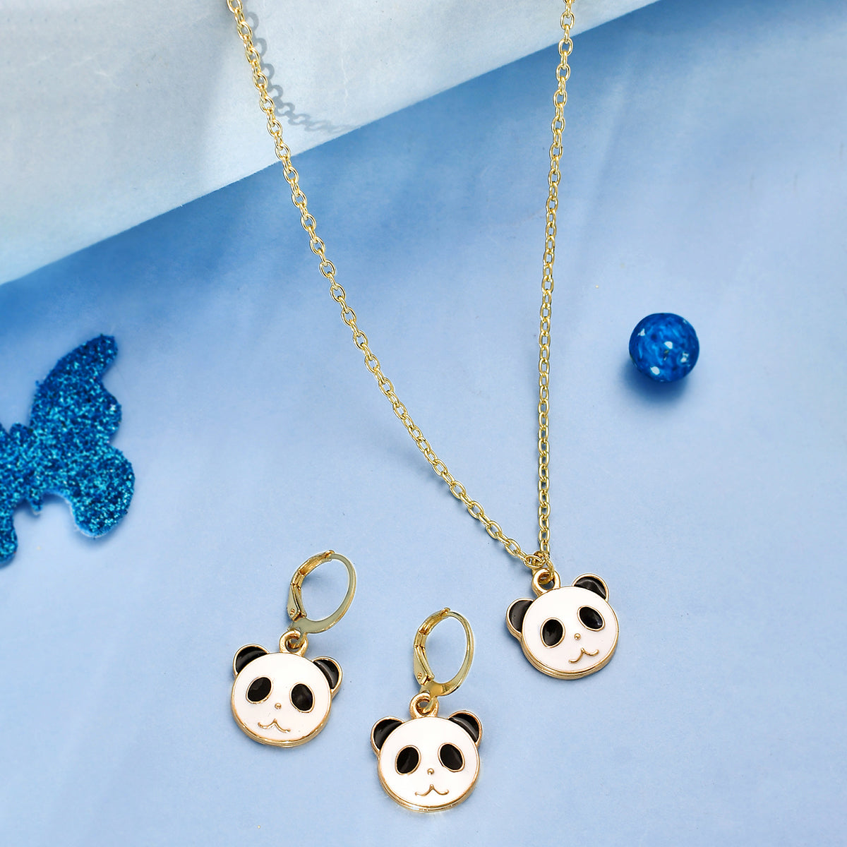 Solid Rose Gold Panda Pendant Necklace