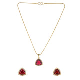 Sparkling Elegance Ruby Glow Pendant Set