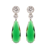 Sparkling Elegance Green CZ Danglers
