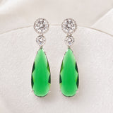Sparkling Elegance Green CZ Danglers
