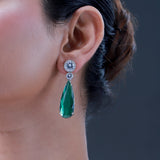 Sparkling Elegance Green CZ Danglers