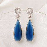 Sparkling Elegance Blue CZ Danglers