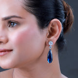 Sparkling Elegance Blue CZ Danglers