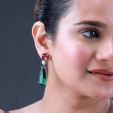 Sparkling Elegance Dual-Tone CZ Danglers