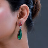 Sparkling Elegance Dual-Tone CZ Danglers