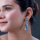 Sparkling Elegance Sky Blue CZ Danglers