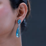 Sparkling Elegance Sky Blue CZ Danglers