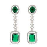 Sparkling Elegance Royal Emerald Aura Cz Necklace Set