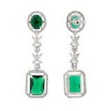 Sparkling Elegance Royal Emerald Aura Cz Necklace Set