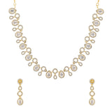 Gold Elegance Celestia Halo Cz Necklace Set