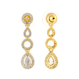 Gold Elegance Celestia Halo Cz Necklace Set