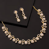 Gold Elegance Celestia Halo Cz Necklace Set