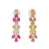 Gold Elegance Rose Cascade Cz Necklace Set