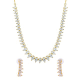 Gold Elegance Sparkling Teardrop Cz Necklace Set