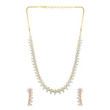 Gold Elegance Sparkling Teardrop Cz Necklace Set