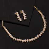 Gold Elegance Sparkling Teardrop Cz Necklace Set