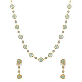 Gold Elegance Mint Halo Cz Necklace Set