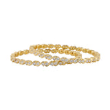 Gold Elegance Aurora Festive CZ Gold Bangles