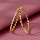 Gold Elegance Aurora Festive CZ Gold Bangles