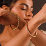 Gold Elegance Aurora Festive CZ Gold Bangles