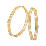 Gold Elegance Aurelia Gold Crystal Strand Bangles