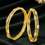 Gold Elegance Aurelia Gold Crystal Strand Bangles