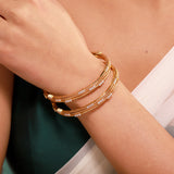 Gold Elegance Aurelia Gold Crystal Strand Bangles