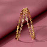 Gold Elegance Golden Grace CZ Gold Bangles