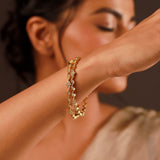 Gold Elegance Golden Grace CZ Gold Bangles