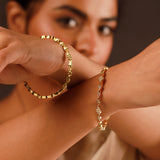 Gold Elegance Golden Grace CZ Gold Bangles