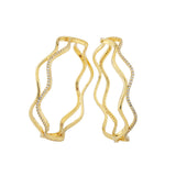 Gold Elegance Twilight Shimmer CZ Gold Bangles