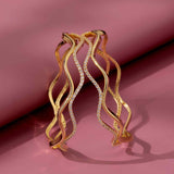 Gold Elegance Twilight Shimmer CZ Gold Bangles