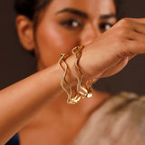 Gold Elegance Twilight Shimmer CZ Gold Bangles