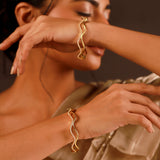 Gold Elegance Twilight Shimmer CZ Gold Bangles